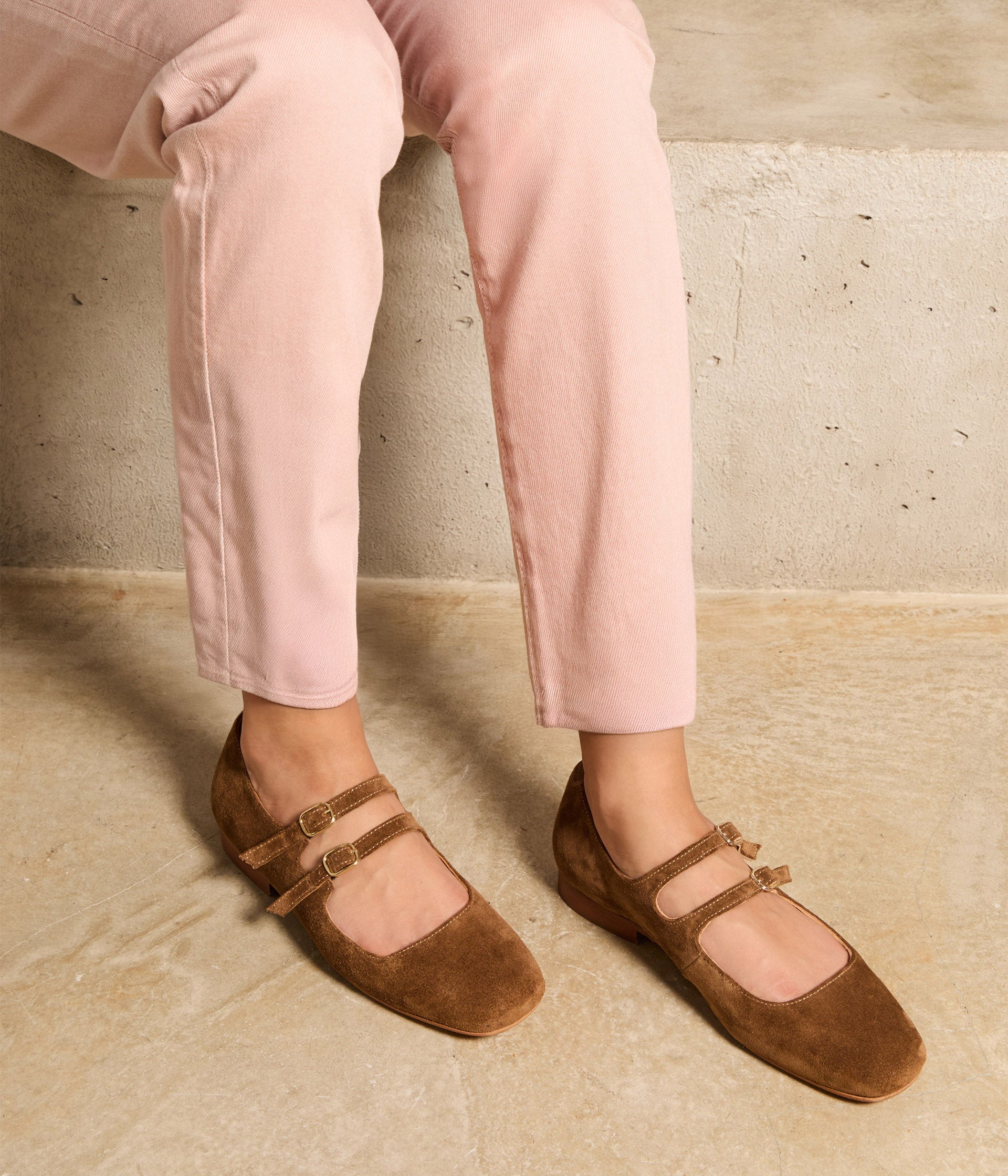 Babies velours marron Aurella
