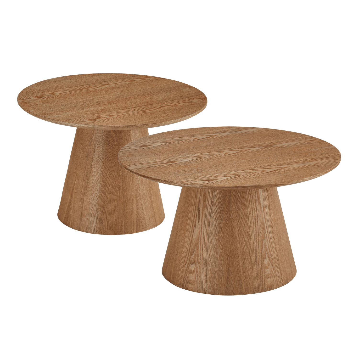 Furnhouse salontafel set Tango - Natuurlijk eikenhout - Ø 60/80 cm