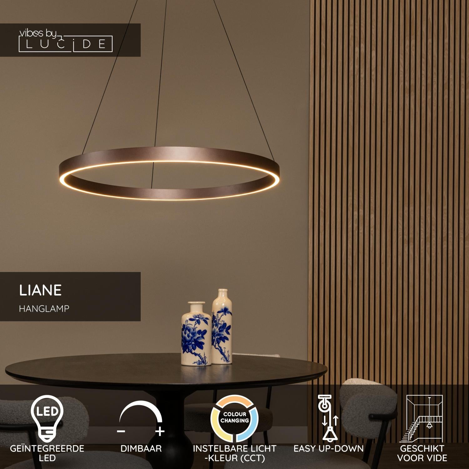 Lucide LIANE Hanglamp - Roest bruin