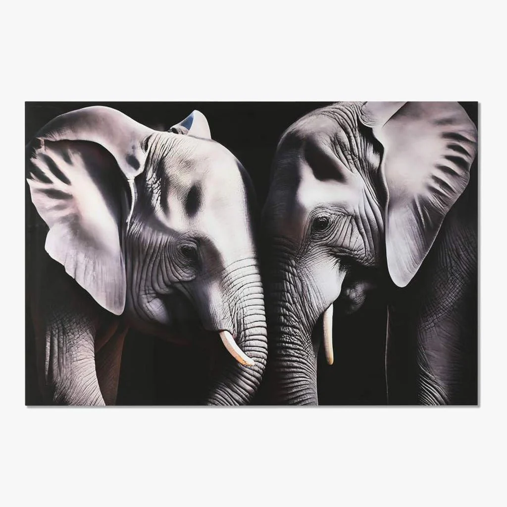 Quadro Vidro Elefantes 150x100