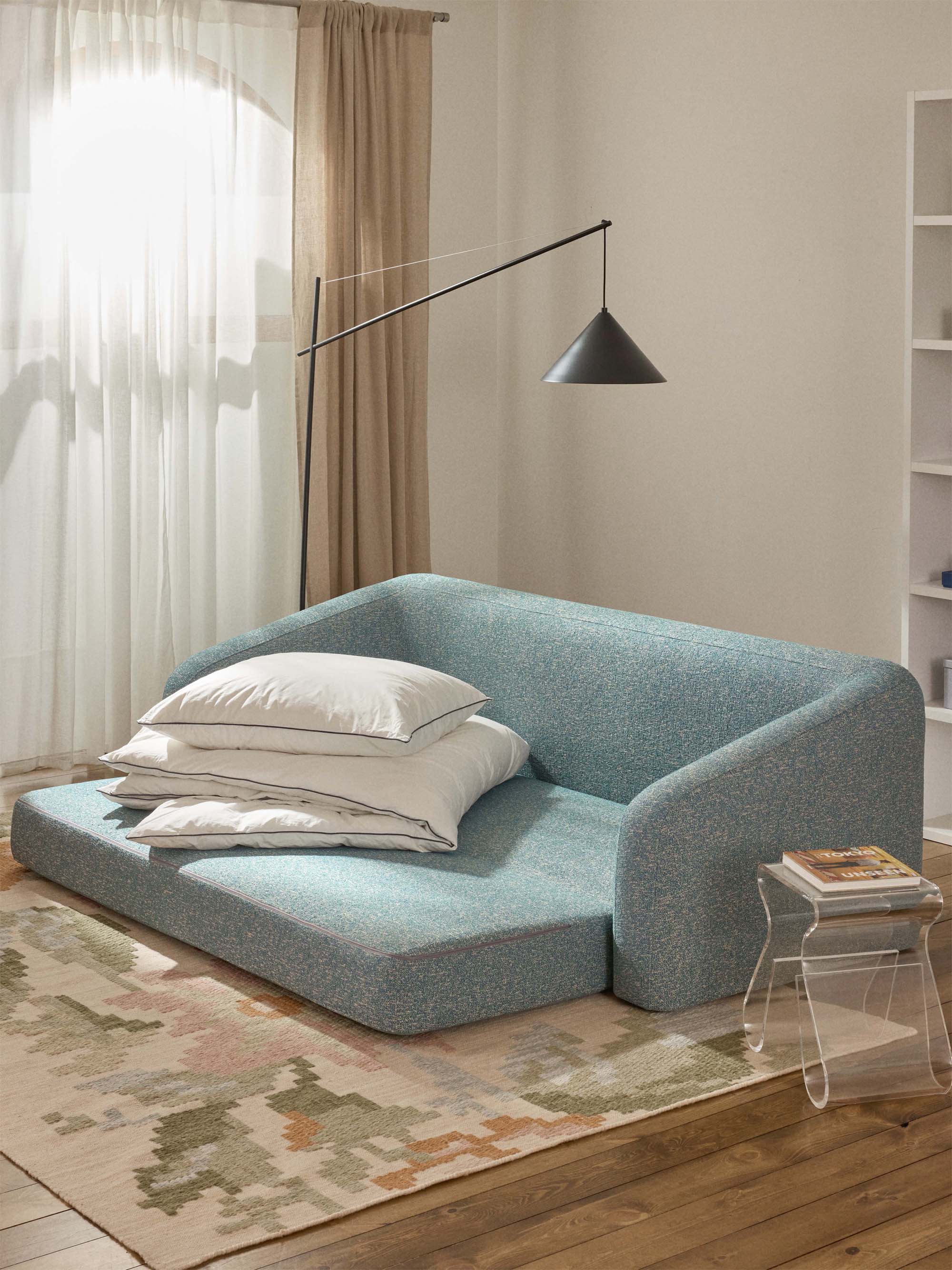 Bouclé-Schlafsofa Eliot (3-Sitzer)