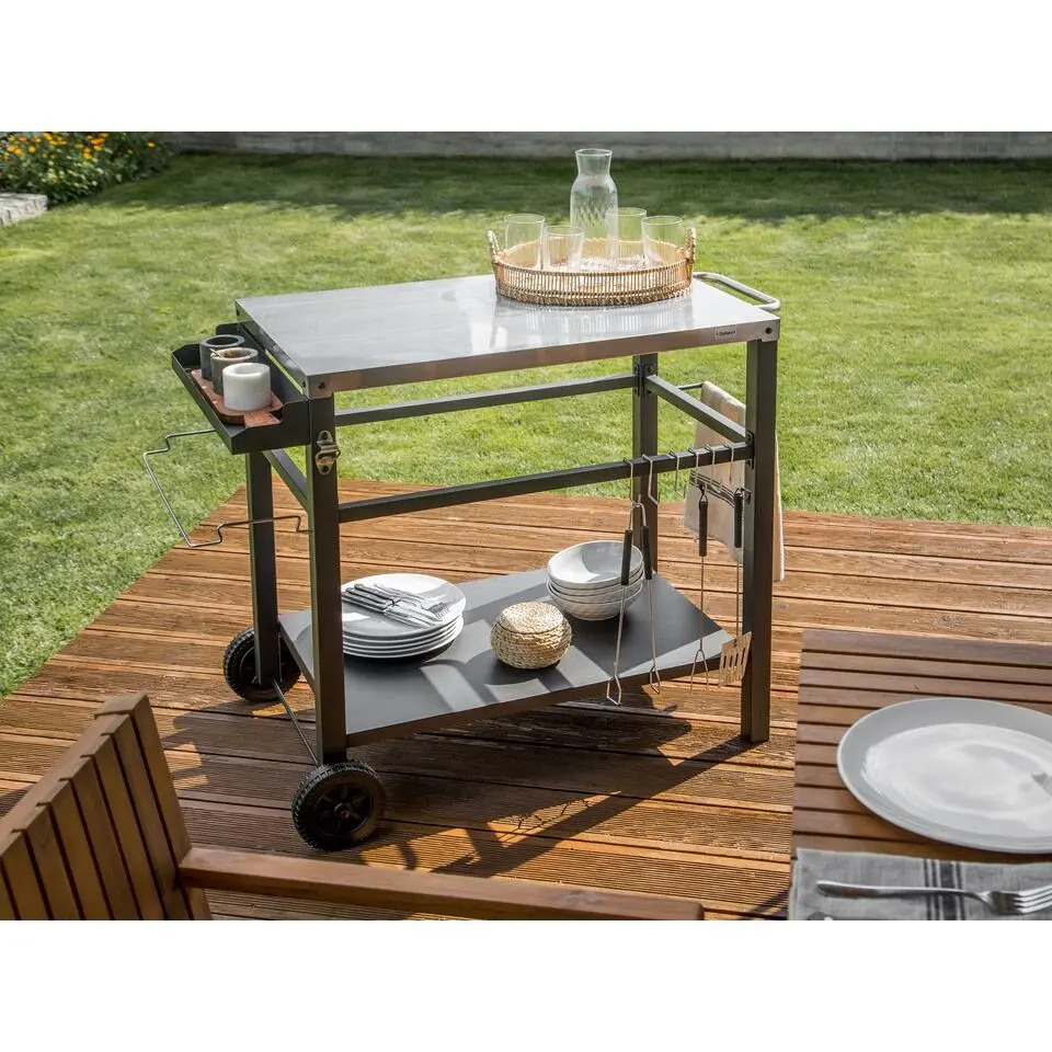 SPIAZZI - Keukentrolley - Zwart - Staal