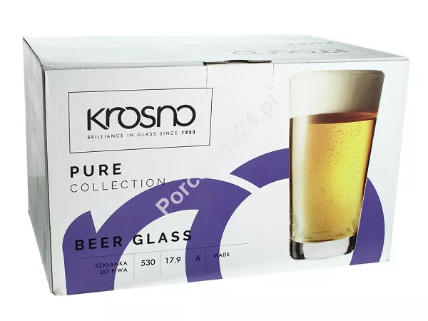 Kpl. szklanek do piwa 530 ml (6szt) Krosno - Pure 5469