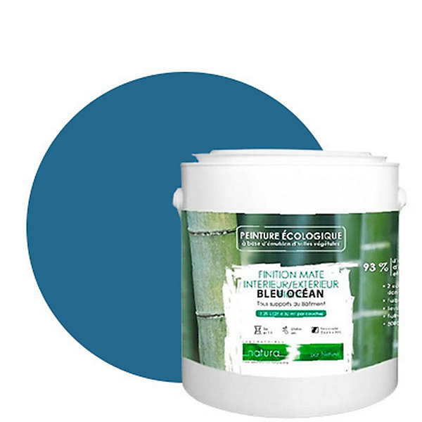 Bleu Océan Peinture interieur exterieur aspect mat Natura - Bleu Ocean - 2.5L