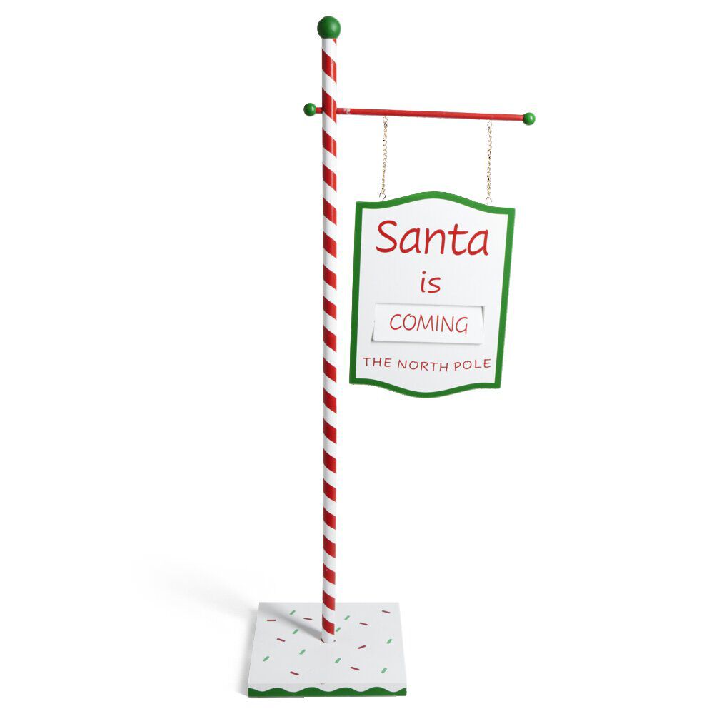 Décoration de No&euml;l panneau en bois "Santa is coming" H100cm
