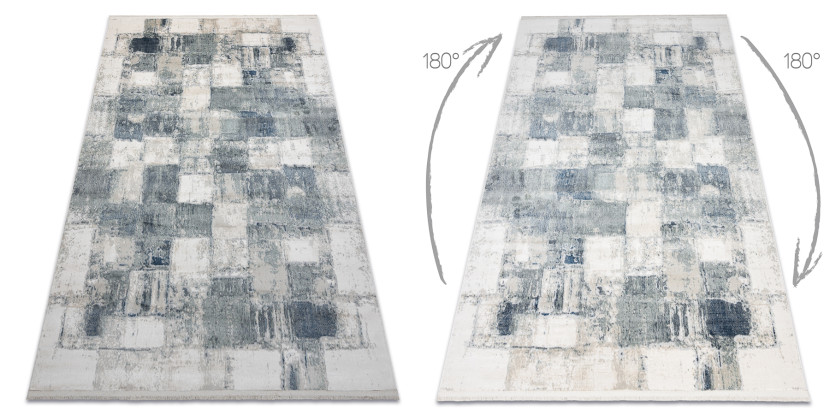 Dywan DISTIN 0143A granatowy / niebieski / biały nowoczesny - 80x150 cm