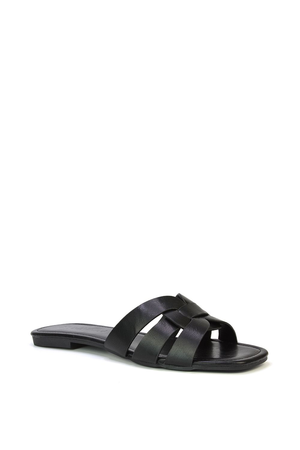 XY London Luci' Strappy Slider Sandals With Square Toe
