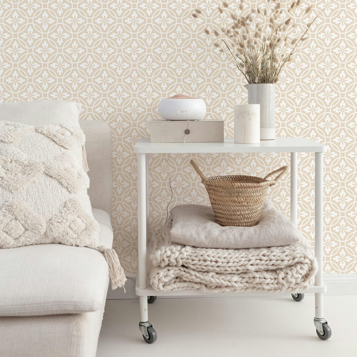 VINTAGE - Papier peint vinyle adhésif vintage sable 50x300 cm