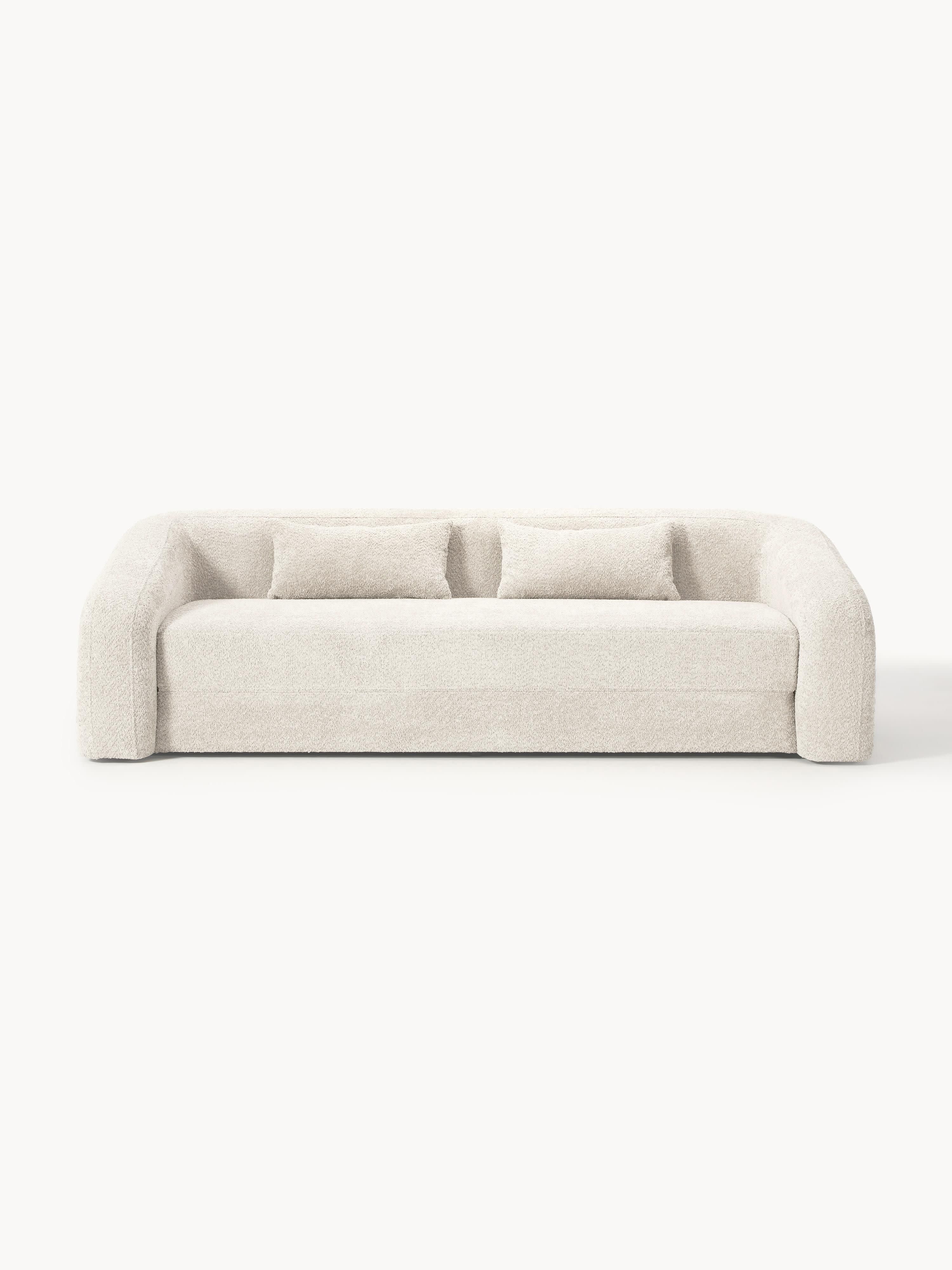 Schlafsofa Eliot (3-Sitzer) aus Teddy-Bouclé
