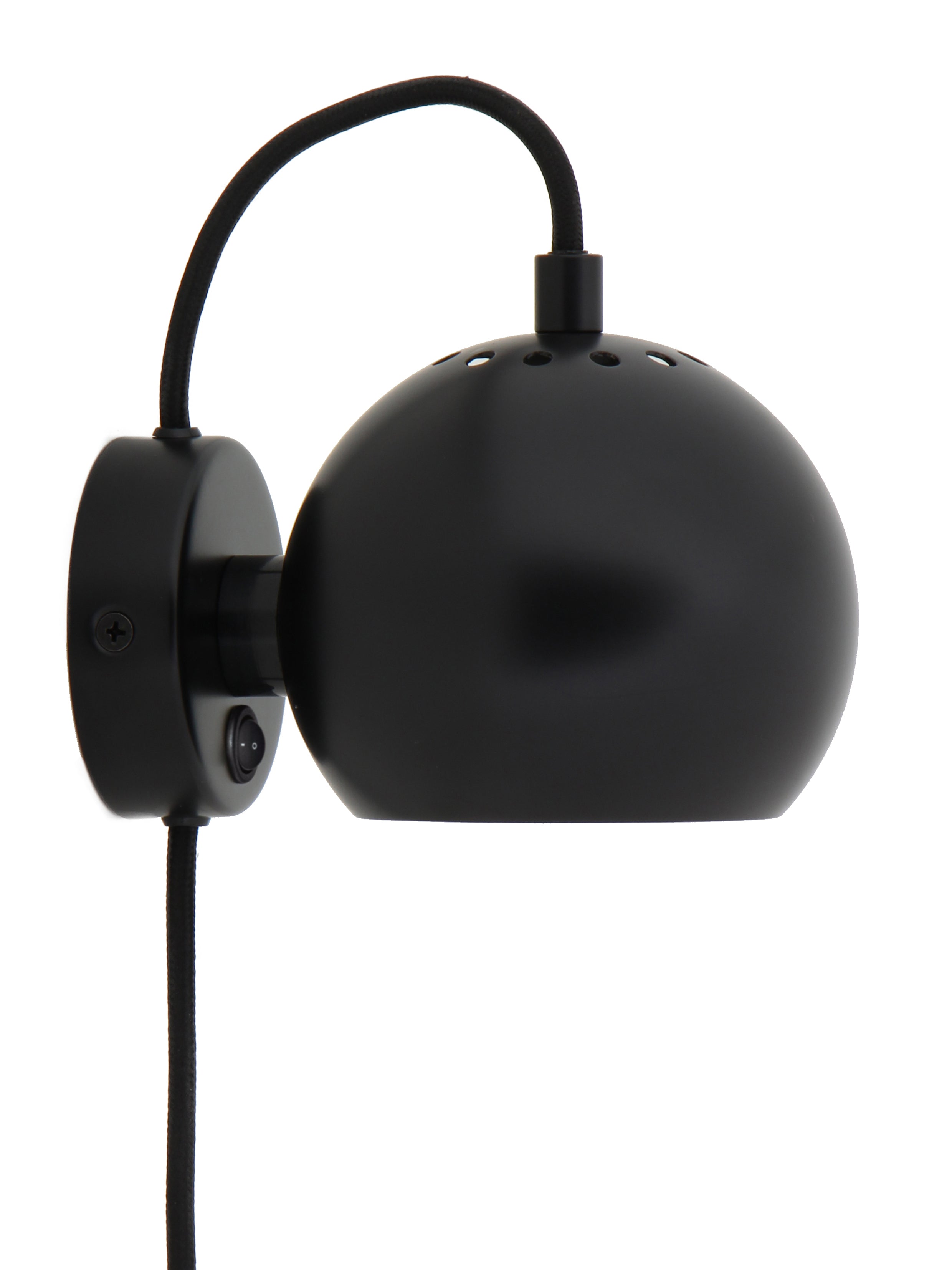 Frandsen wandlamp Ball - zwart - 16x12x10cm