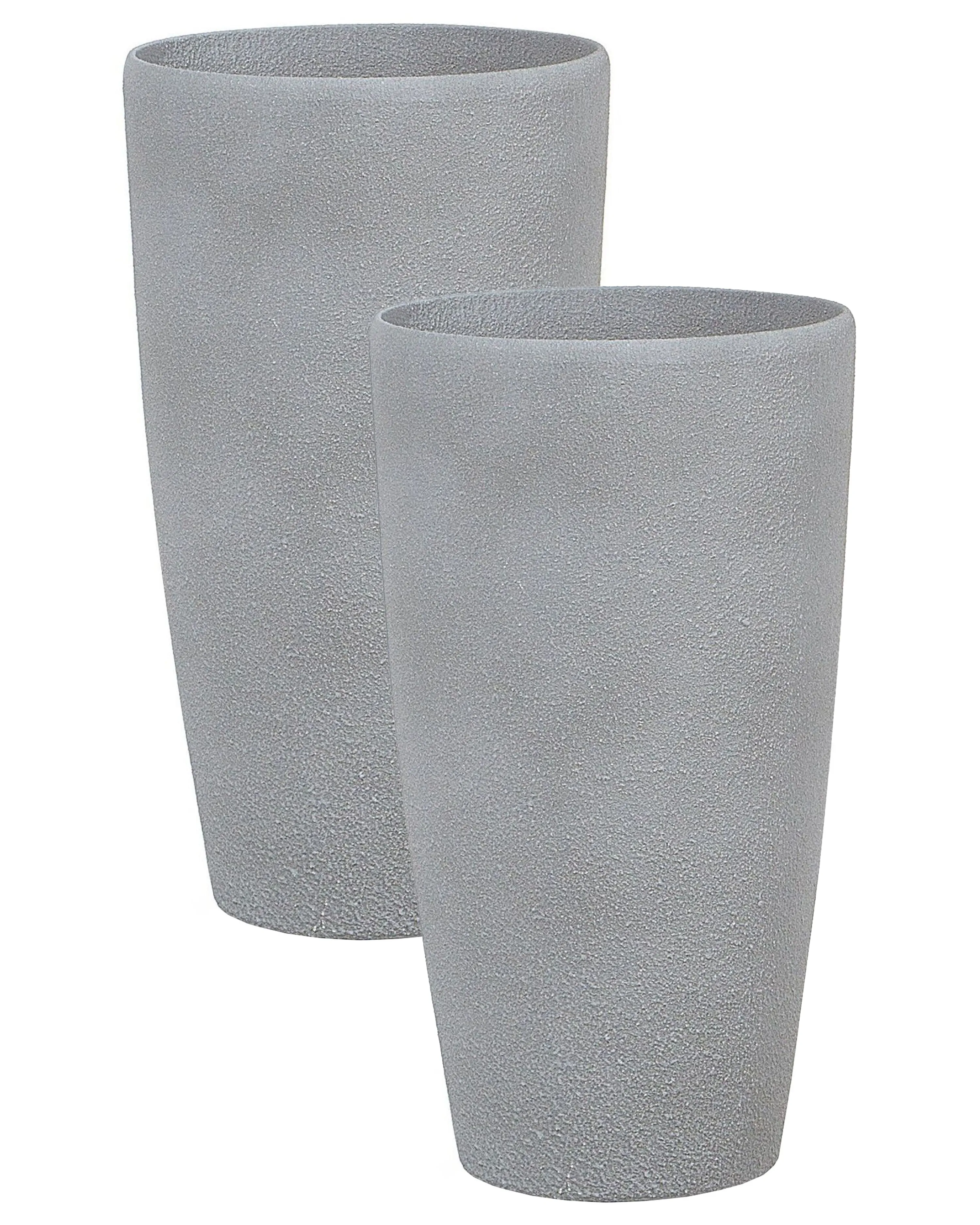 Set of 2 Plant Pots ABDERA 31 cm Grey