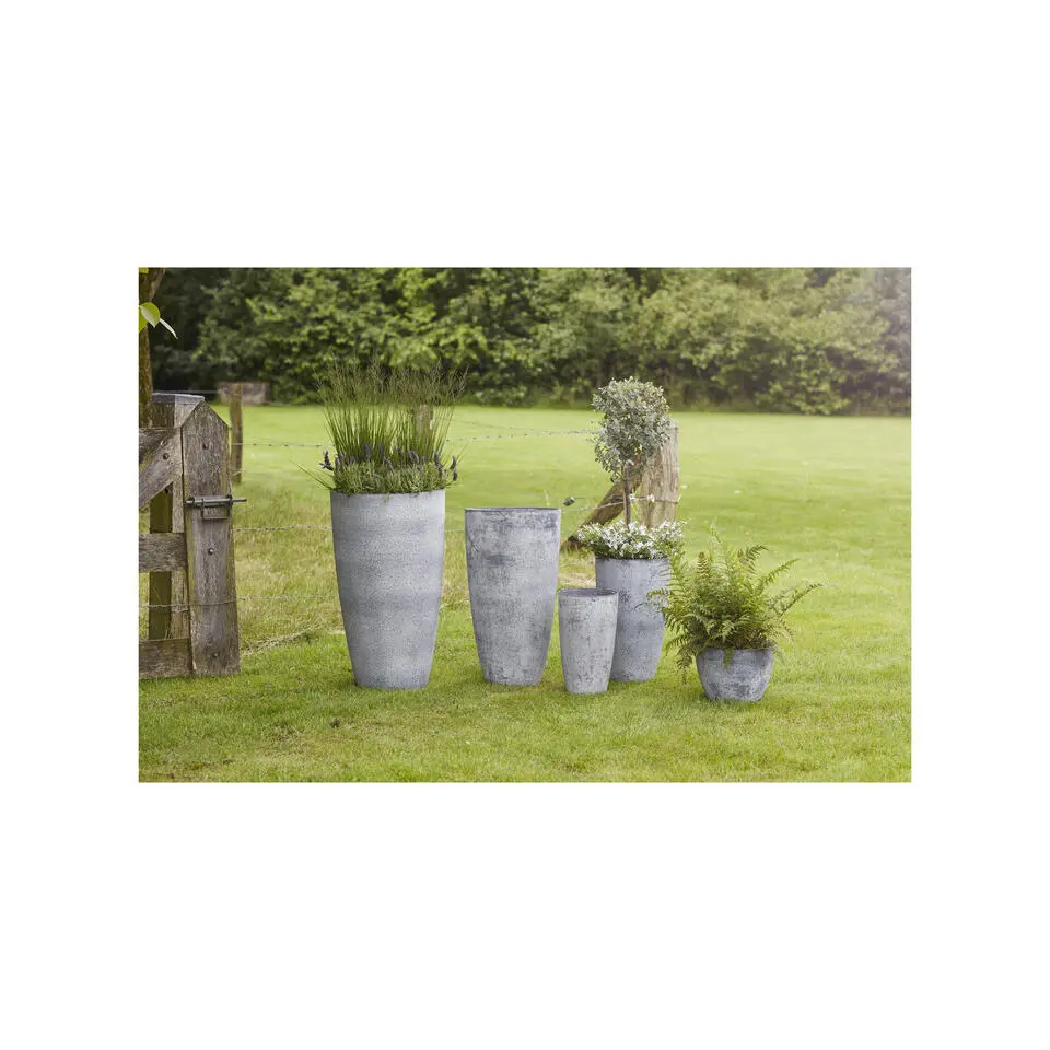 Ter Steege Plantenpot - betongrijs - kunststof - 29 x 22 cm