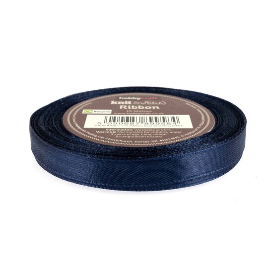 Navy Satin Ribbon 9mm x 15m