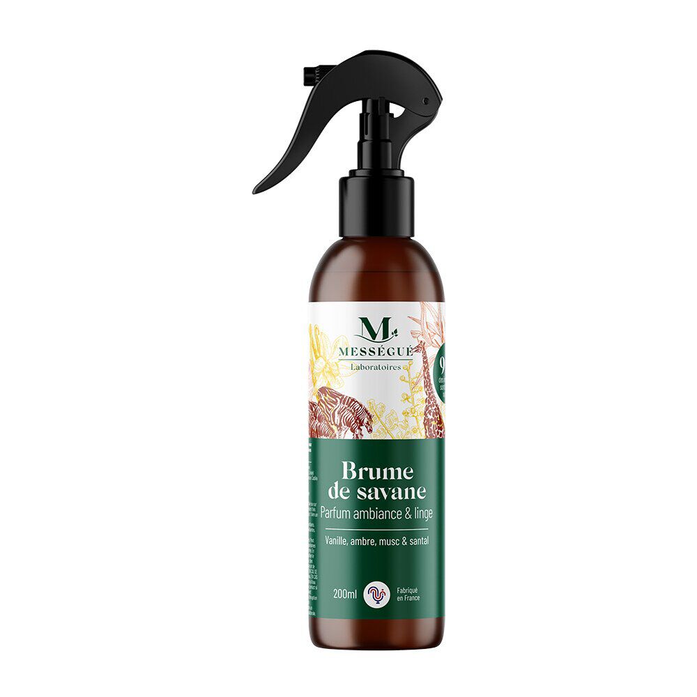 Parfum d'ambiance et linge brume de savane vanille ambre musc Mességué 200ml
