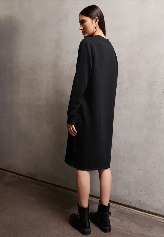 Sweat-Kleid in Unifarbe