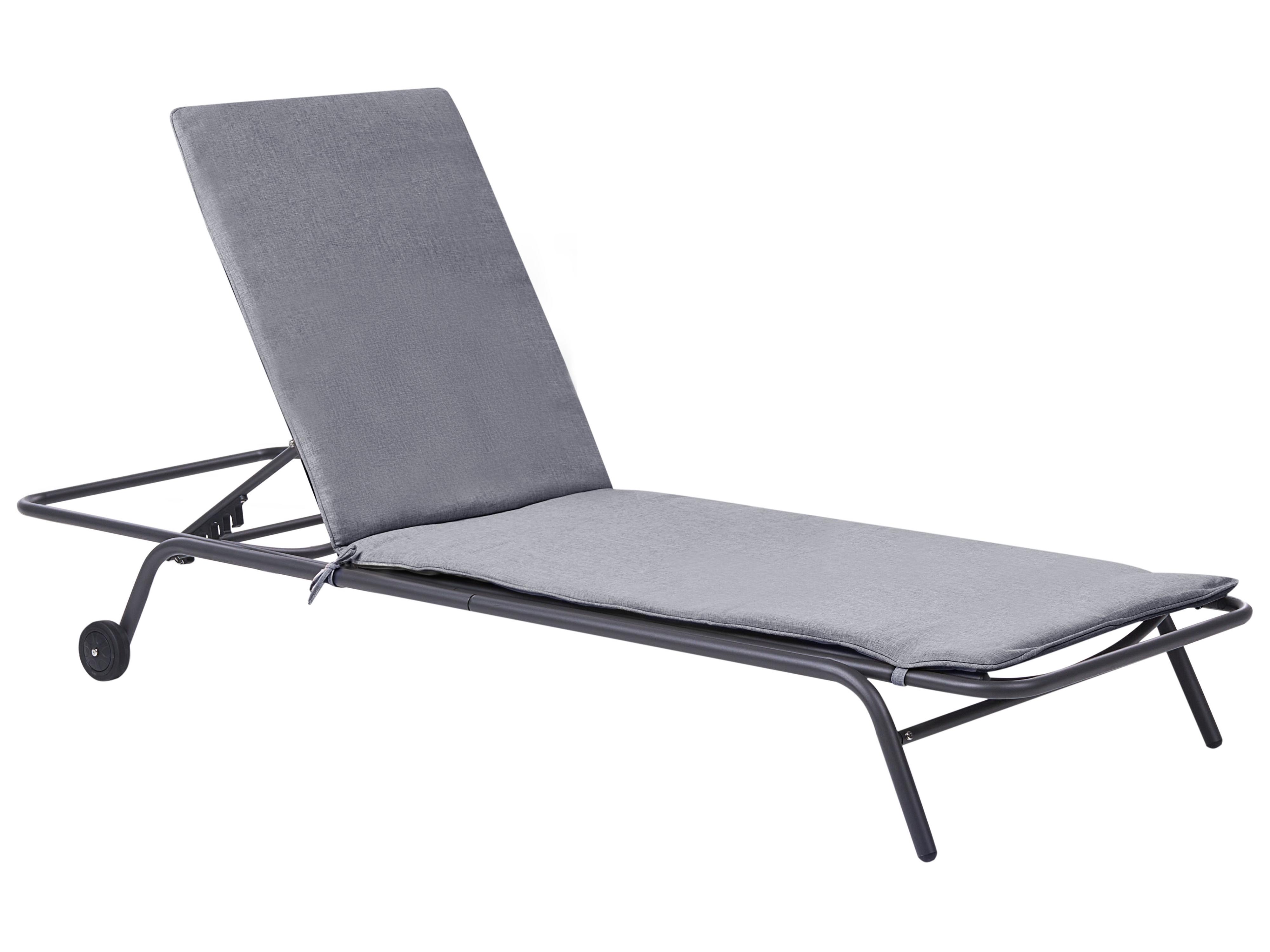 Sun Lounger VOLTERRA Reclining Metal Grey