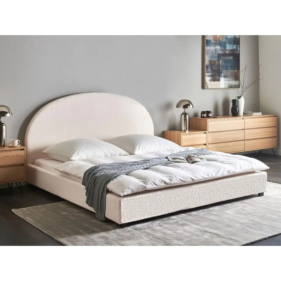 VAUCLUSE - Tweepersoonsbed - Gebroken wit - 140 x 200 cm - Boucl&eacute;