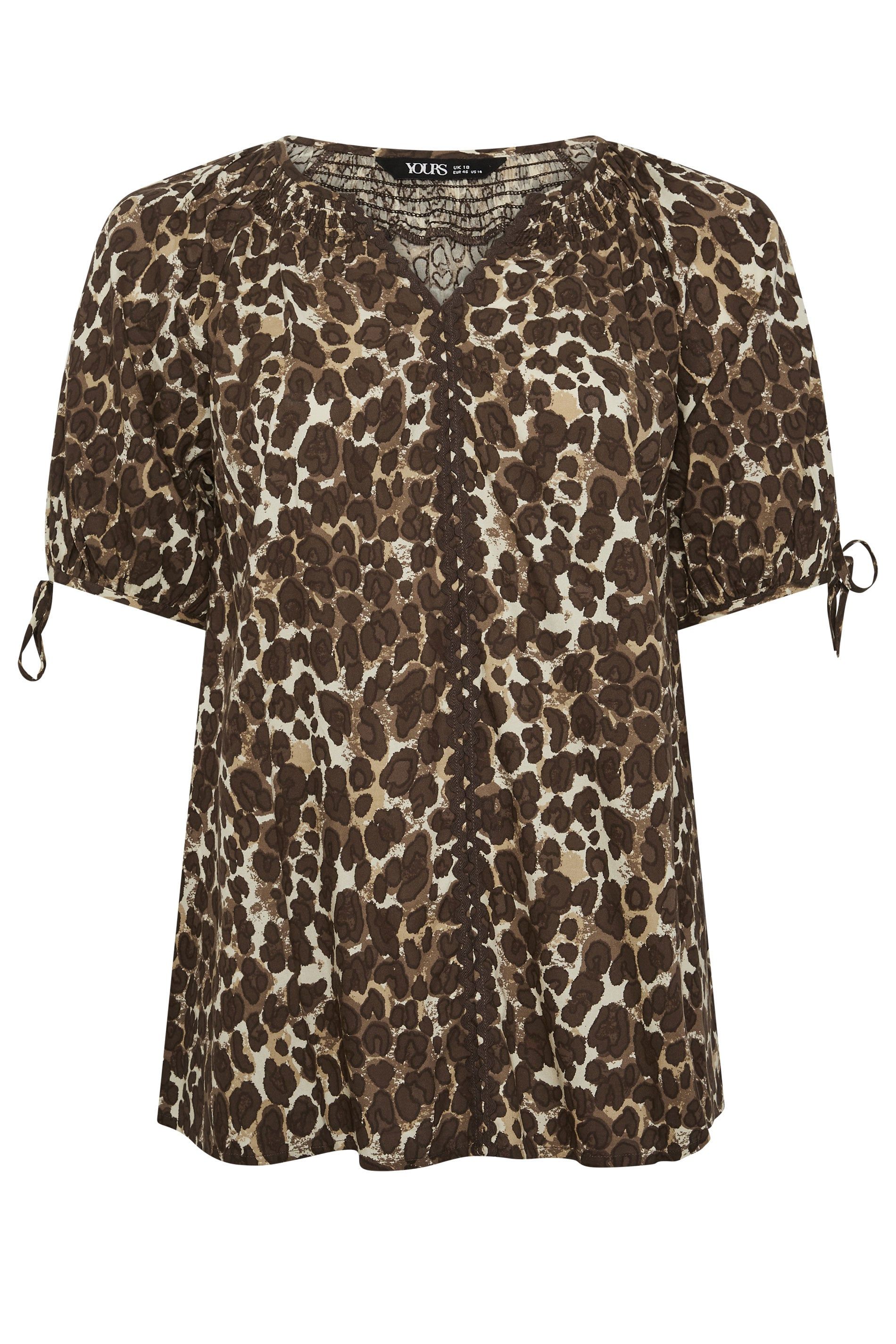 Yours Leopard Swirl Detail Blouse
