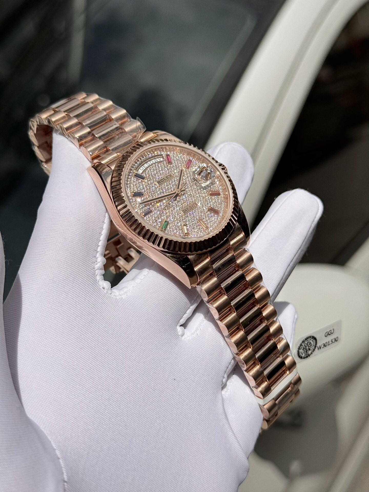 Rolex Day-Date RG Plated Diamond Dial 40mm Super Clone