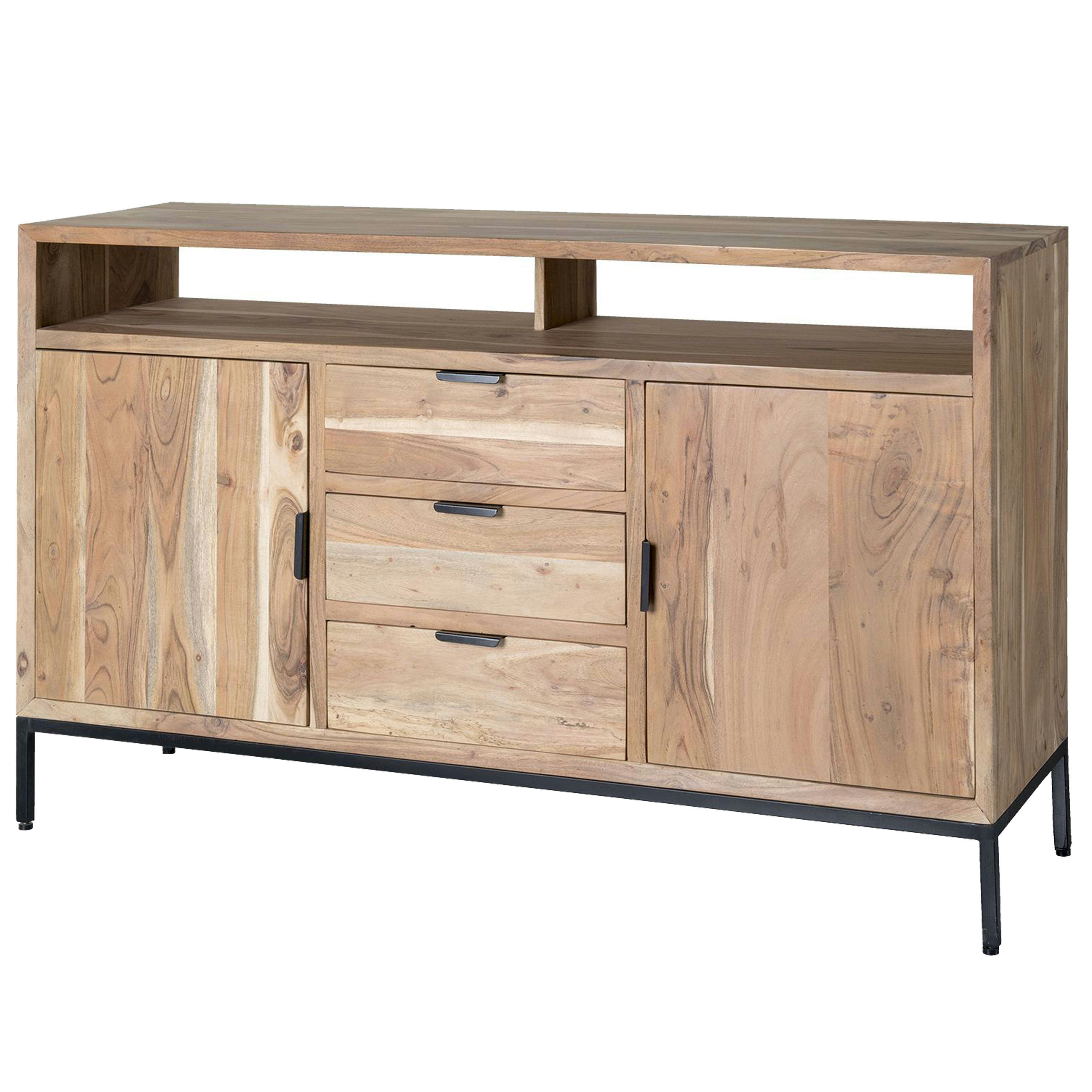 URBAN - URBAN-Buffet 2 portes 3 tiroirs en bois d'Acacia massif et métal