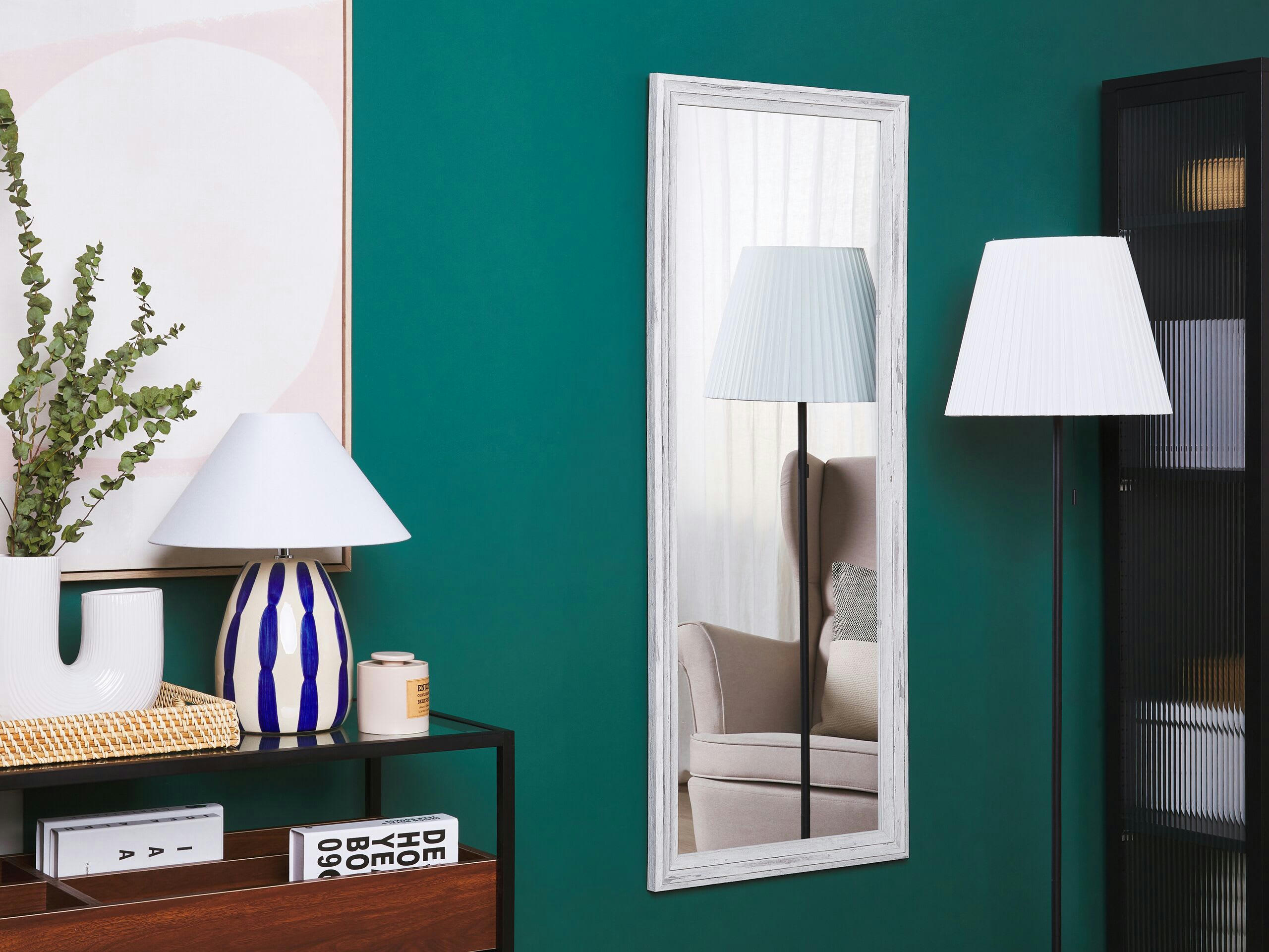 BENON - Miroir en matériaux synthétiques blanc 130x50