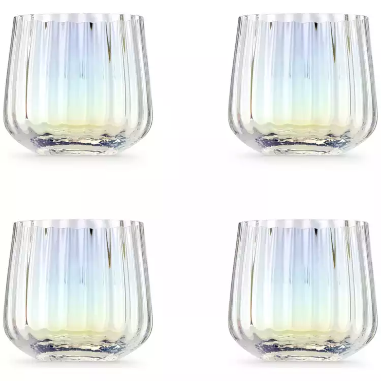 Habitat Iridescent Lustre Set of 4 Fluted Tumblers