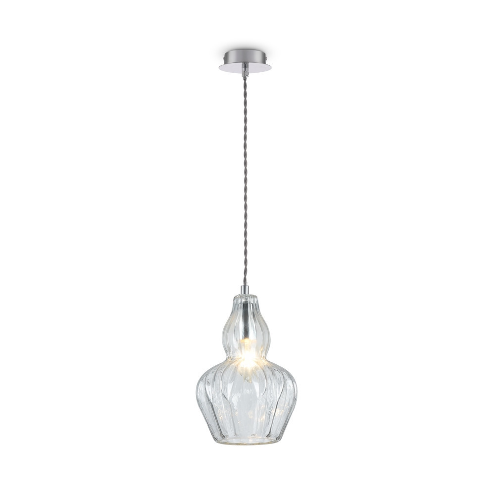 Lampa wisząca kolor niklu i transparent EUSTOMA 1xE14x40W Maytoni
