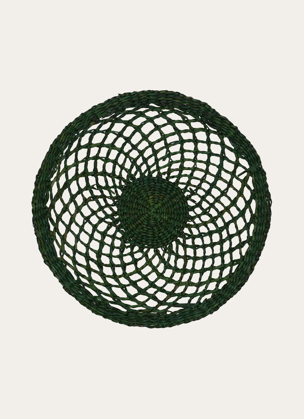 SET DE TABLE EN JONC DE MER TRESSAGE ARTISANAL VERT FONCE