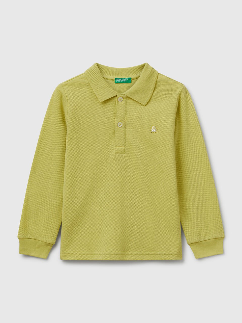 Long sleeve polo in cotton