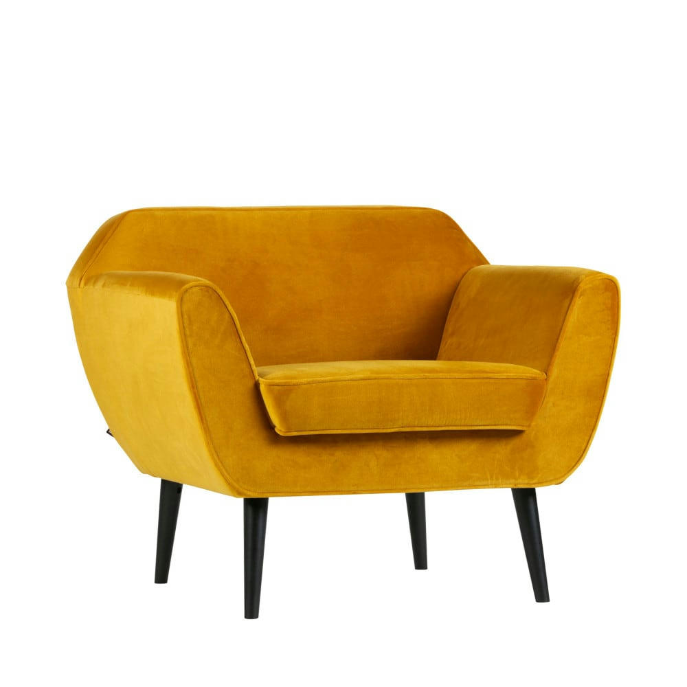 ROCCO - Fauteuil en velours ocre