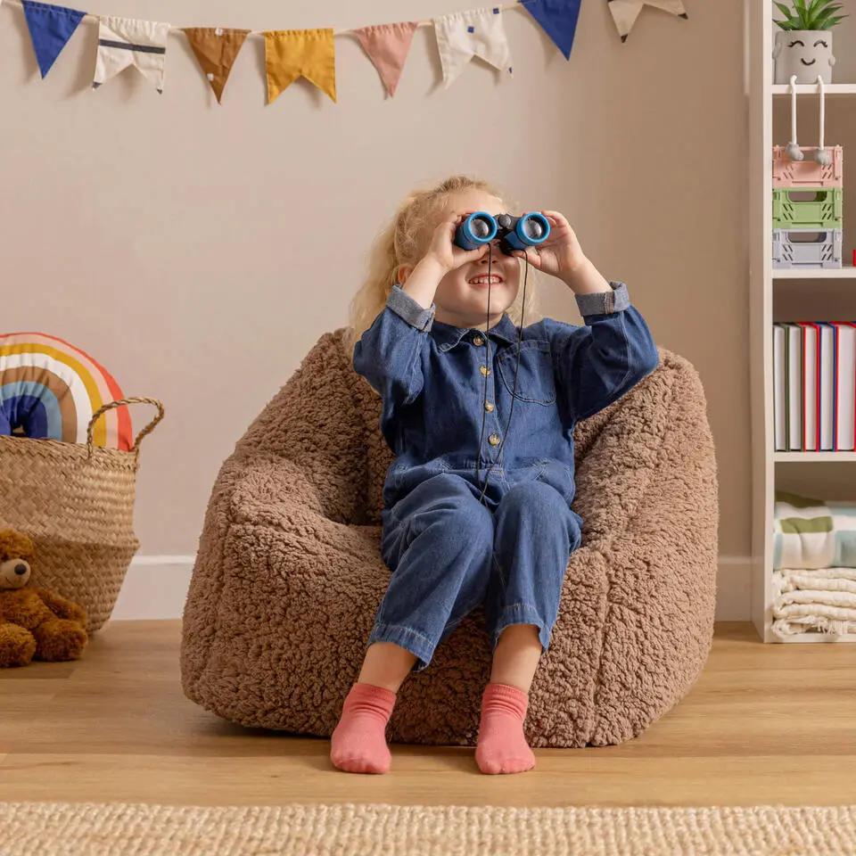 icon Kindersitzakken Teddybeer - Fleece Zitzak - Mokka