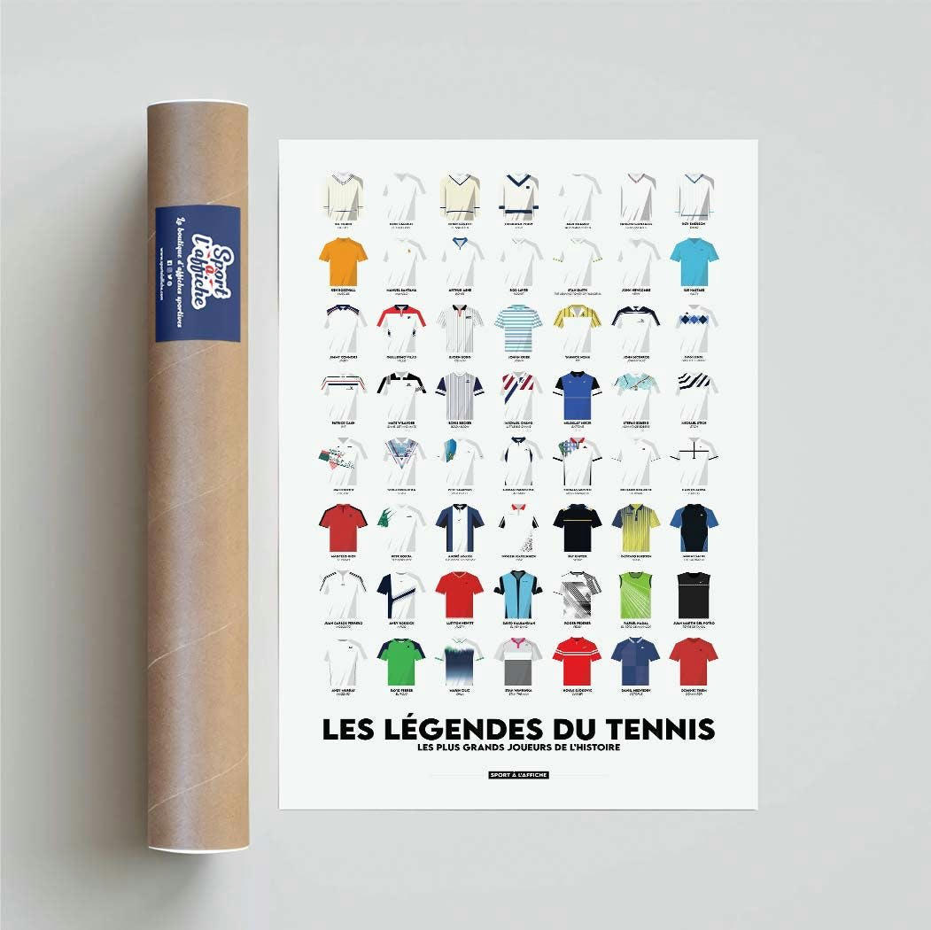 TENNIS - Affiche Tennis - Les Legendes du Tennis 40x60 cm