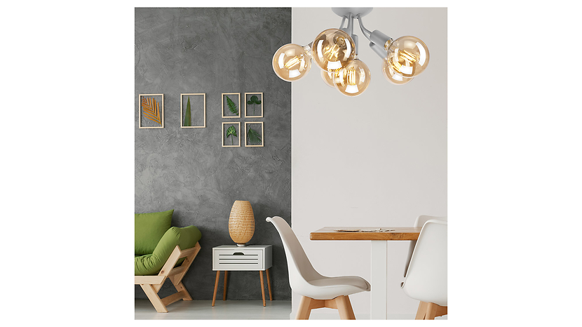 Lampa sufitowa Viggo 6-punktowa stalowa szara