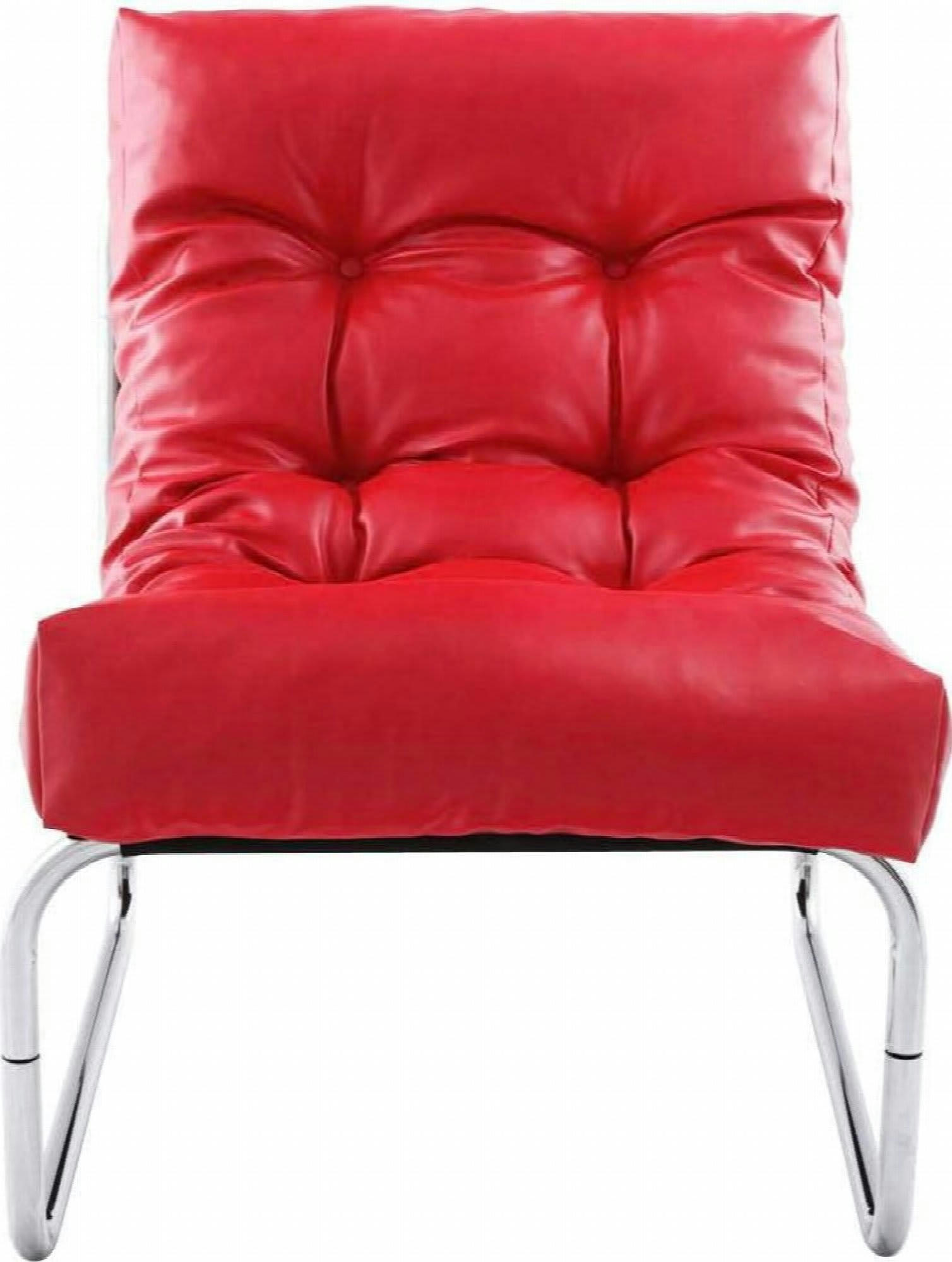 BOUDOIR - Fauteuil Simili Rouge H. assise 40 cm rembourré