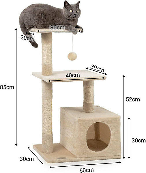 Arbre à Chat Arbre à Grimper griffoir pour Chat Hauteur 85 cm, Beige