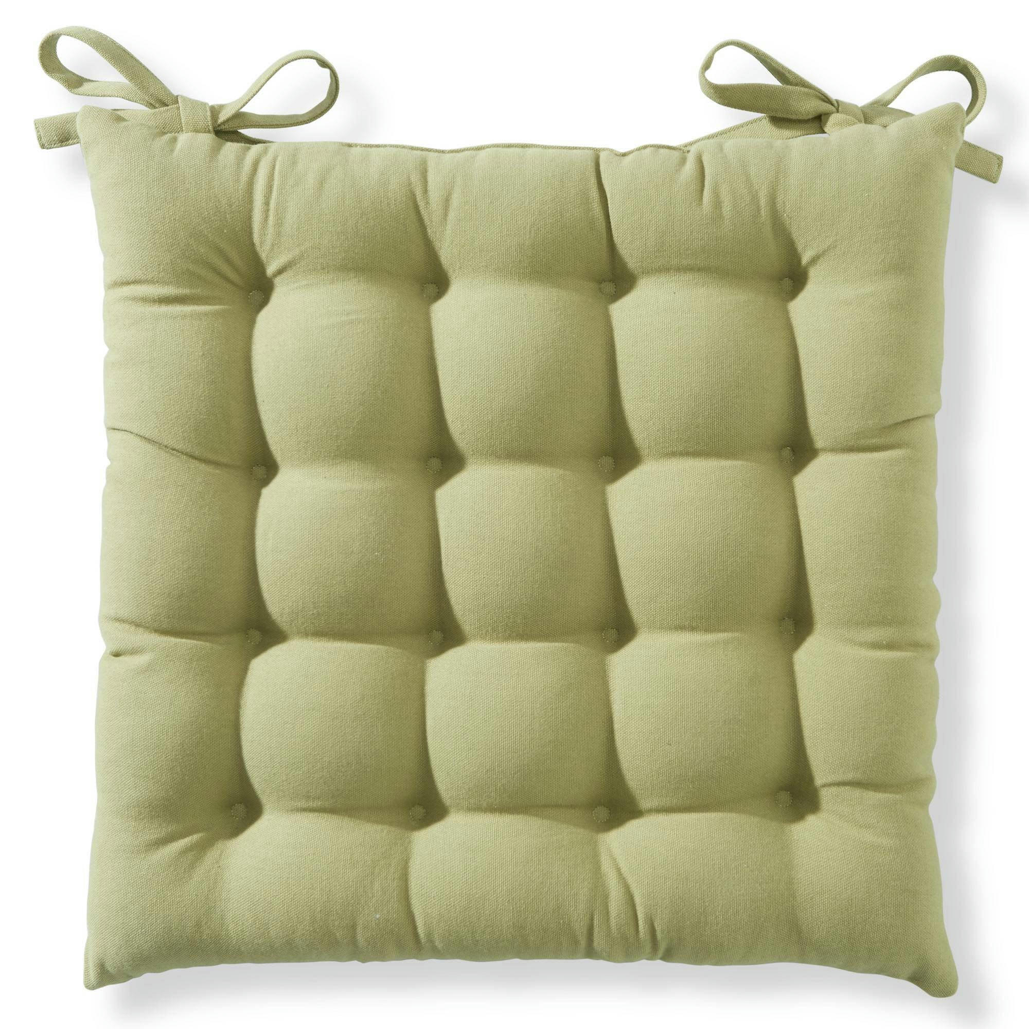 SEIZE - Lot de 2 galettes de chaise 40x40 vert pistache en coton