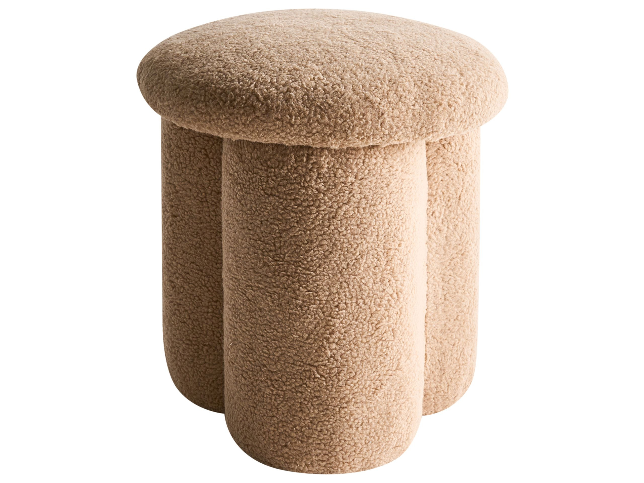 Puf podnóżek minimalistyczny boucle beżowy