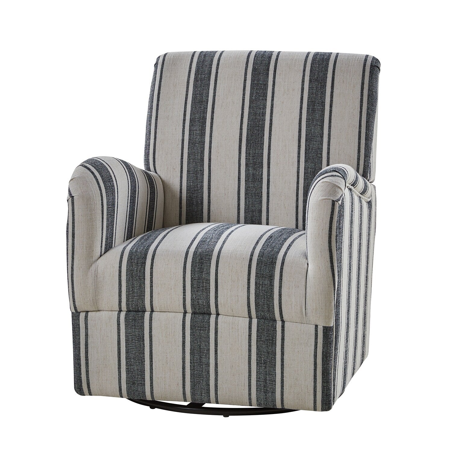 Pancy Traditional Swivel Armchair with Jacobean Strip Pattern by HOLALA HOME