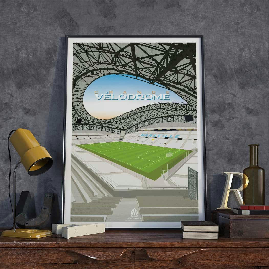 FOOT - Affiche Foot - Olympique de Marseille - Stade Orange Vélodrome 30x40cm