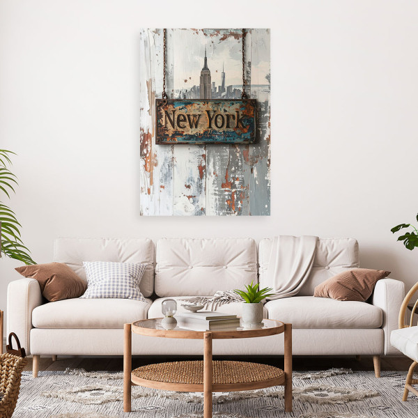 Obraz do salonu biura loftu hotelu, Napis Typografia Nowy Jork 20x30