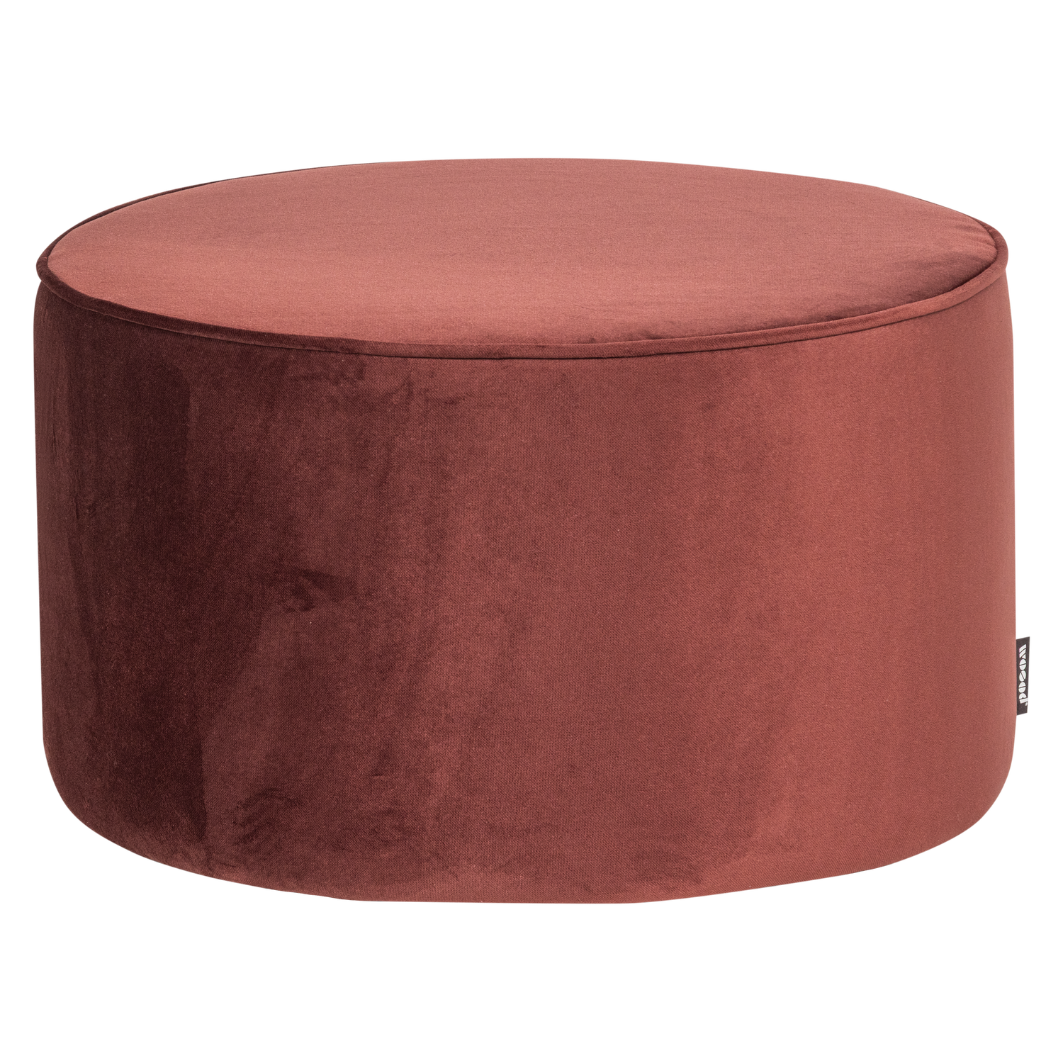 WOOOD poef laag Sara 36xØ60 cm - Velvet - Bordeauxrood