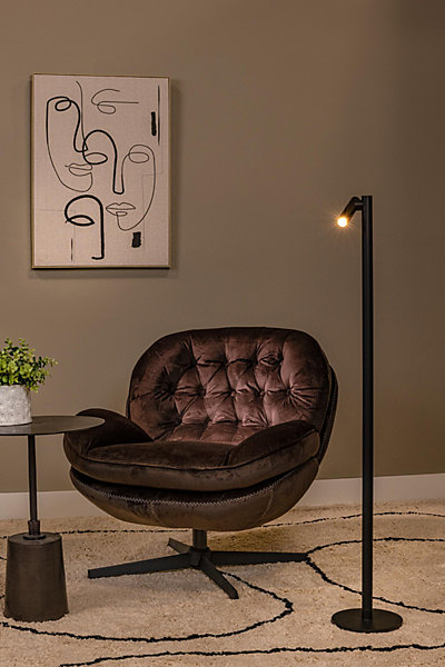 Lampadaire / lampe de lecture ANTRIM en aluminium avec LED intégré - Noir - Lucide
