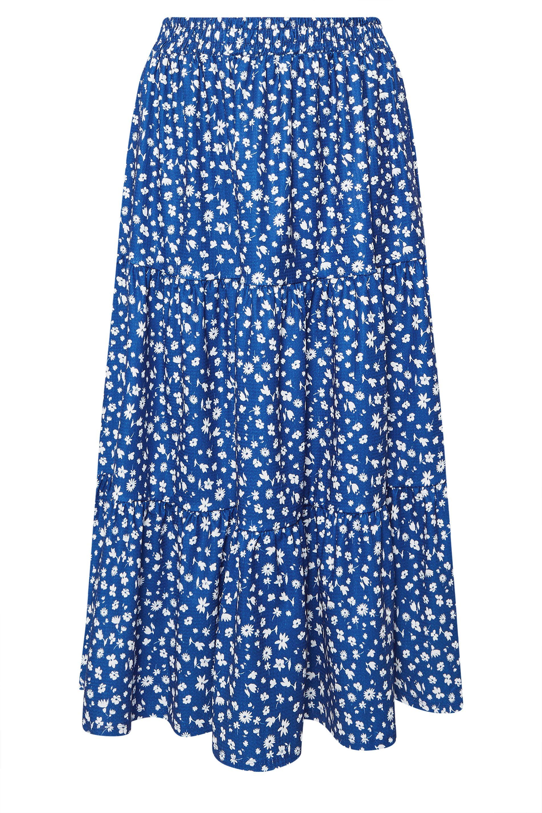 Yours Floral Print Tiered Maxi Skirt