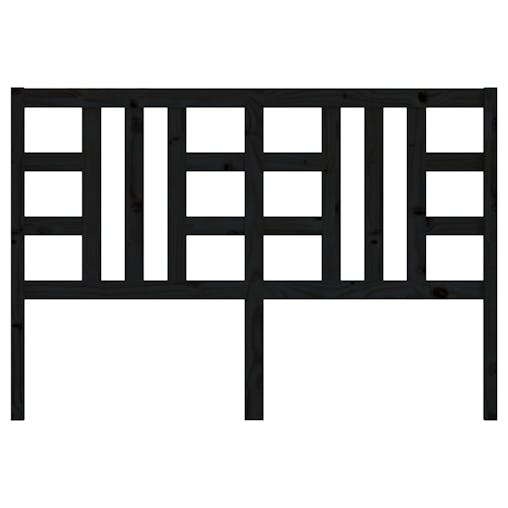 NNEVL Bed Headboard Black 156x4x100 cm Solid Wood Pine