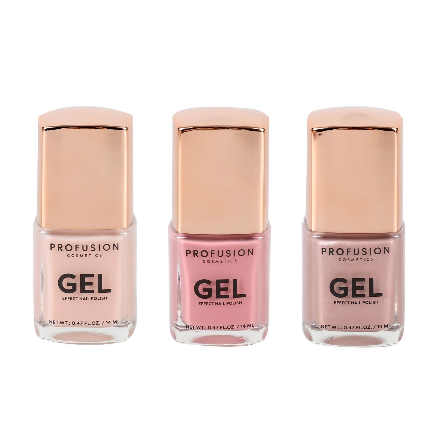 Profusion Cosmetics Go-To Neutrals - 3 PC Gel Effect Nail Polish Set