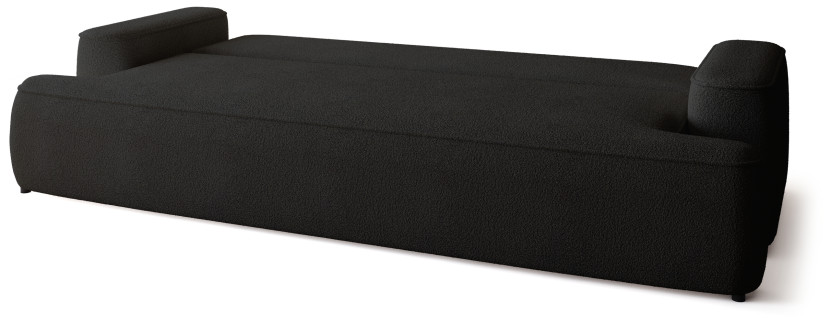 Czarna sofa z funkcją spania CARMELLO boucle