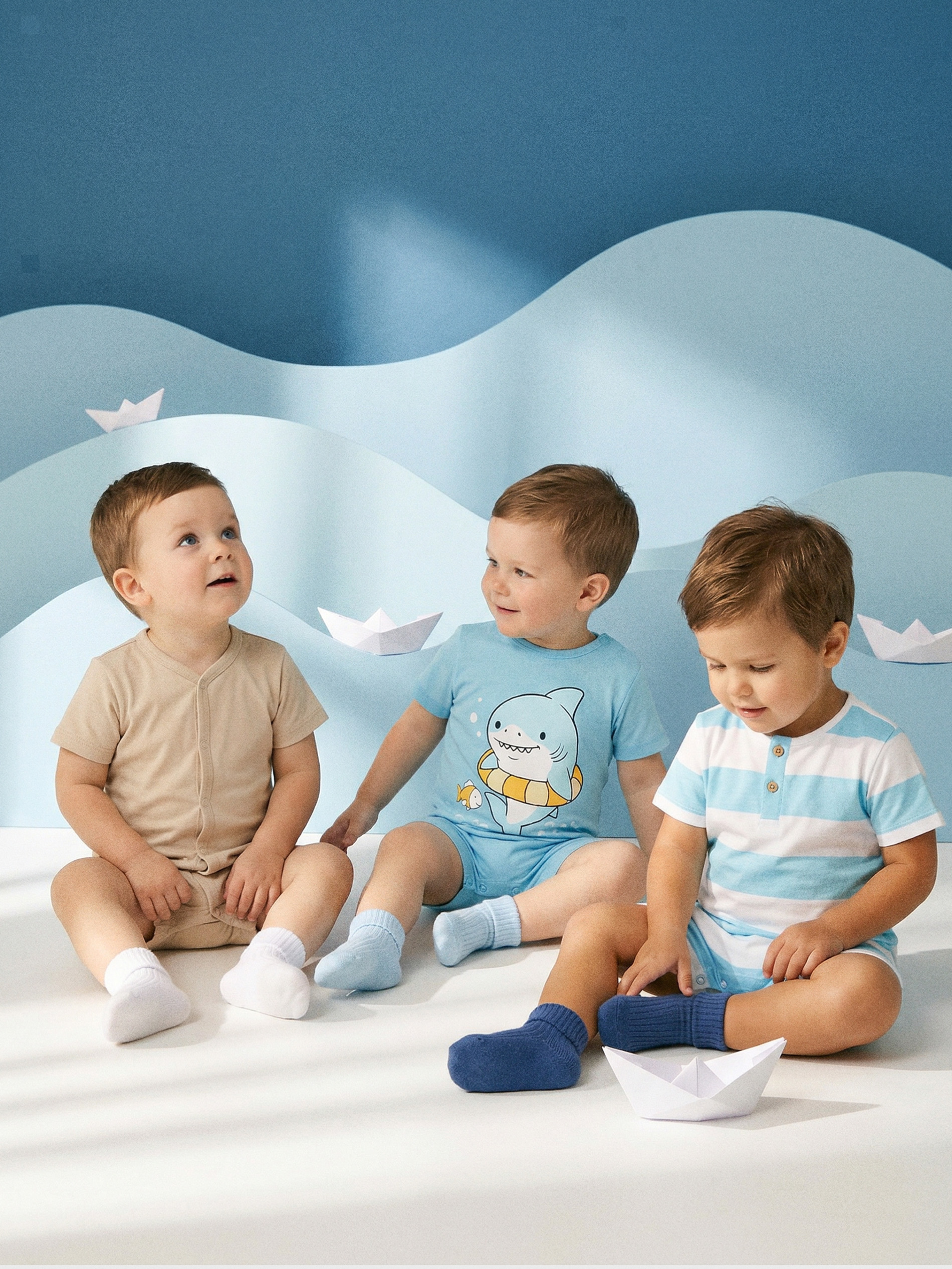 Bawełniane rampersy 3 pack