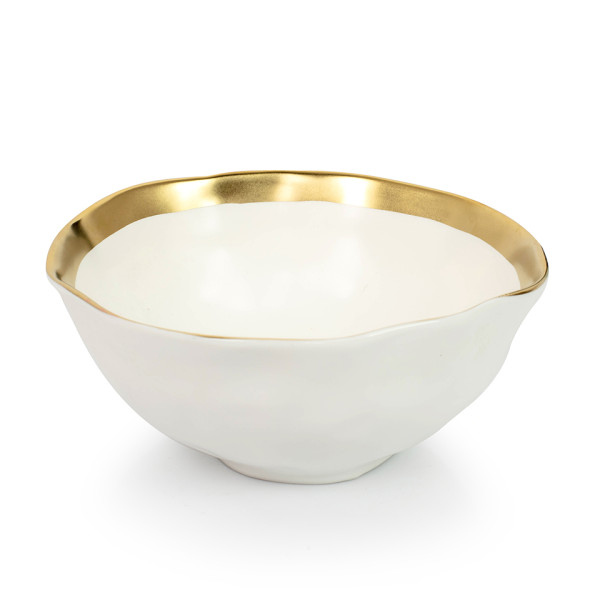 KARE komplet 4 misek BELL 15 cm biało-złoty