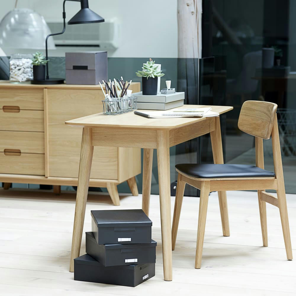 ORR - Lot de 2 chaises en bois et simili noir