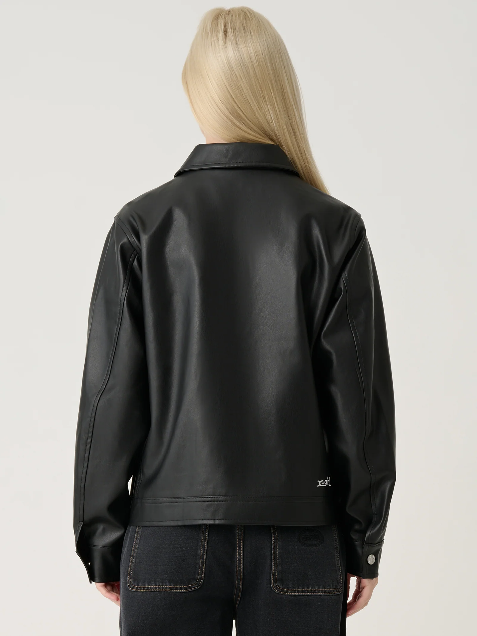 Faux Leather Zip Up Jacket